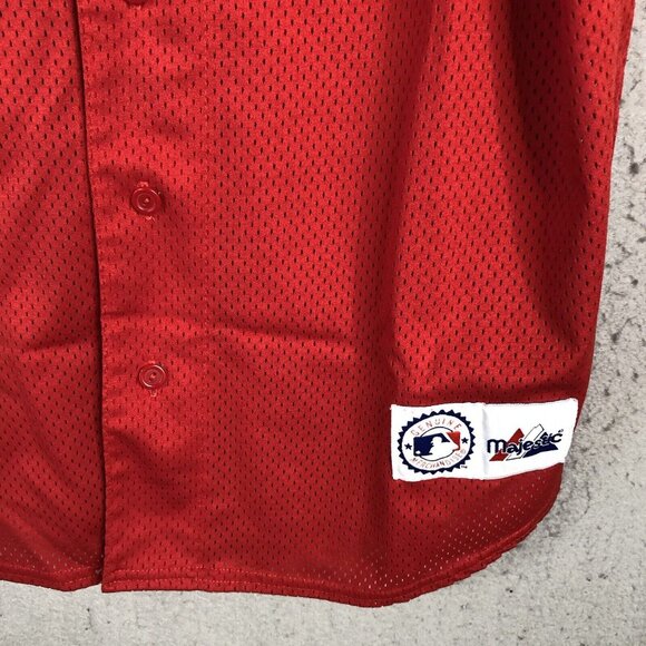 Vintage Majestic New York Yankees Jersey Men L  Red Mesh Made In USA  90s - Picture 10 of 16